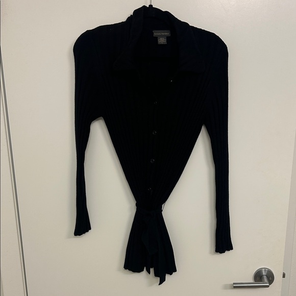 BCBGMaxAzria Black Ribbed Cardigan - Picture 1 of 2